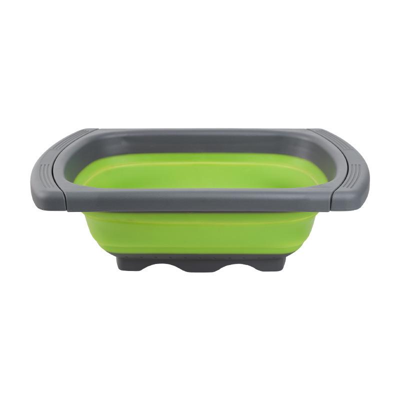 1Pcs Fruit Vegetable Washing Basket Foldable Strainer Silicone Colander Dish Collapsible Drainer Filter Kitchen Storage Tool