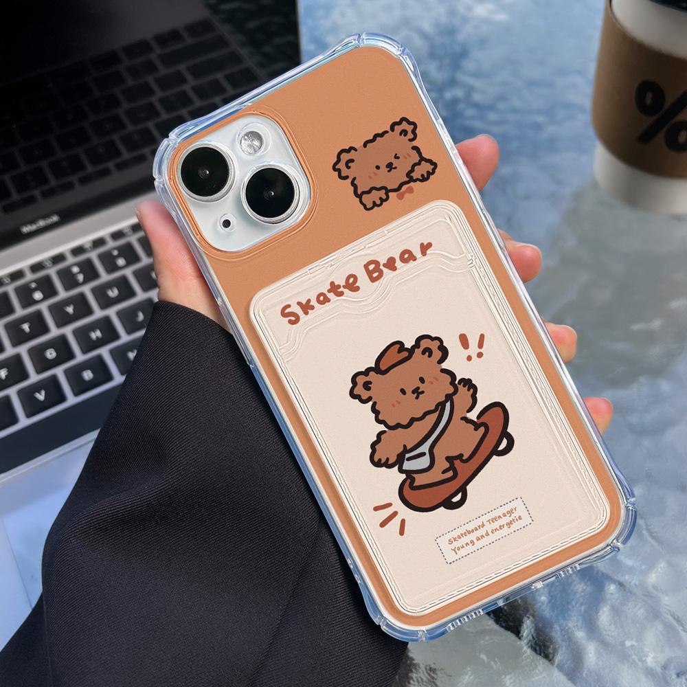Pouzdro na telefon na kartu pro iPhone 11 13 XR 15 14 Pro Max iPhone 12 16 7 8 Plus XS Max Samsung S24 S23 A15 A55 A05 A54 Redmi 12 13C 13 9 Cartoon Protection