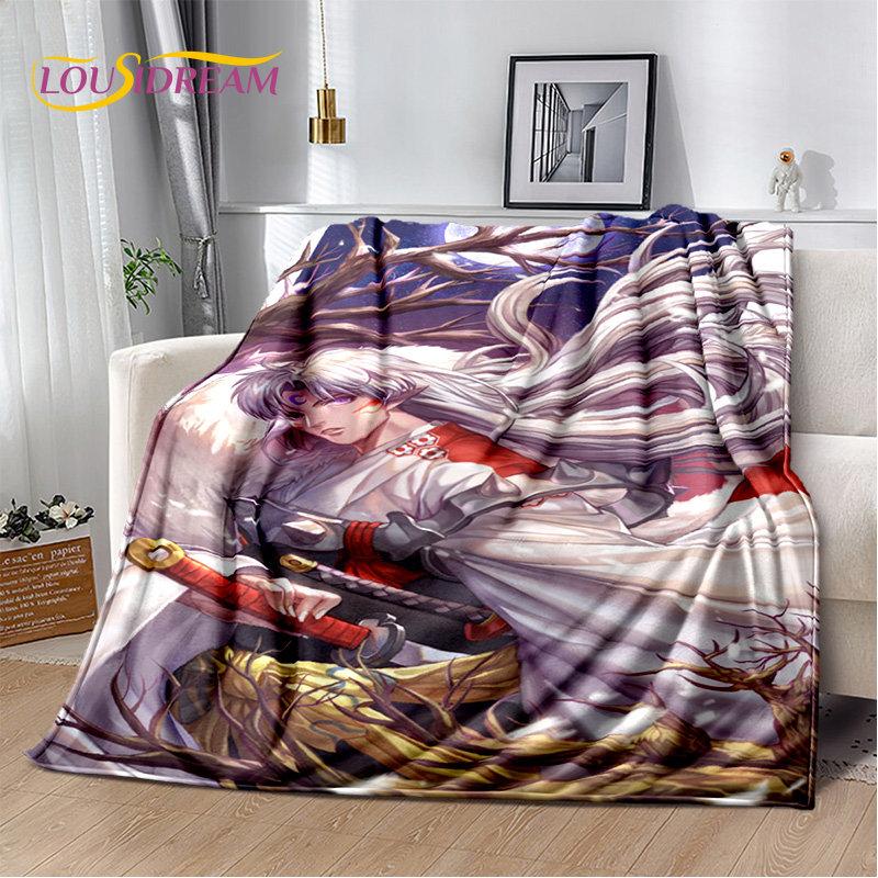 Anime Inuyasha Cartoon Soft Plush Blanket,Flannel Blanket Throw Blanket for Living Room Bedroom Bed Sofa Picnic Cover Bettdecke