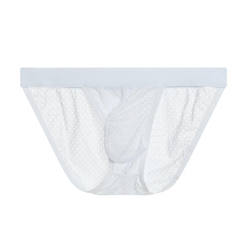 Men's Wide Waist Mesh U-Pouch Low Waist Sports Underwear, Large Size, Breathable High Cut Design