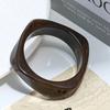 European and American geometric smudge coffee bracelet resin arc bracelet niche design student girlfriend jewelry women