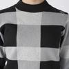Marie Claire Black Mock Neck Checkered Golf Sweater Women's (735751)