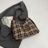 Large Capacity Backpack Women's Commuter Bag Plaid Tote Bag Cartoon Dog Shoulder Bag