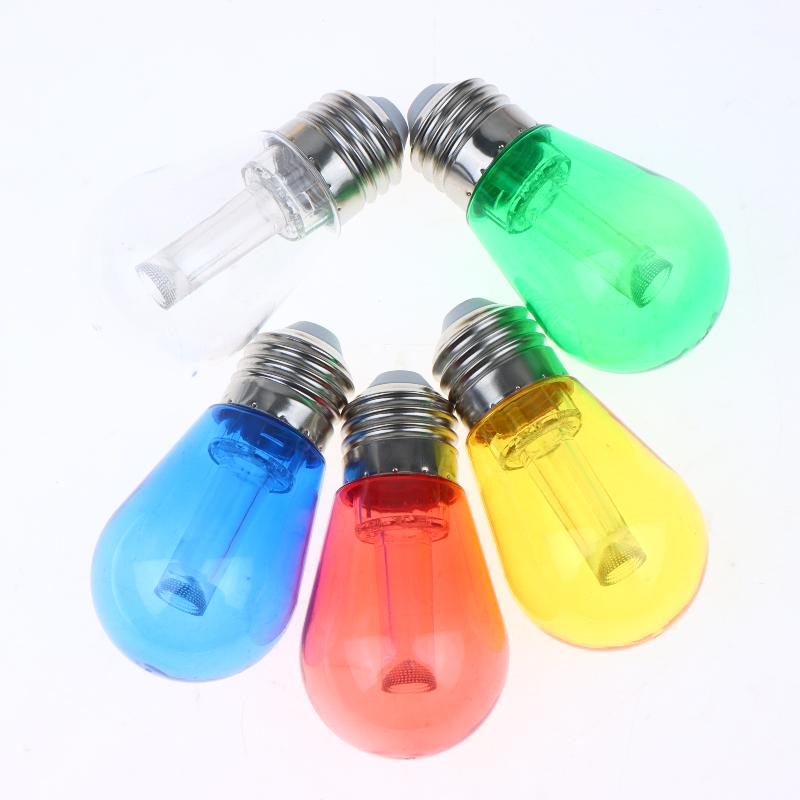 Plastics Colorful S14 Led Bulb 220V E27 2W Replaceable For String Light Halloween Birthday Party Bar Festival Decoration Lights