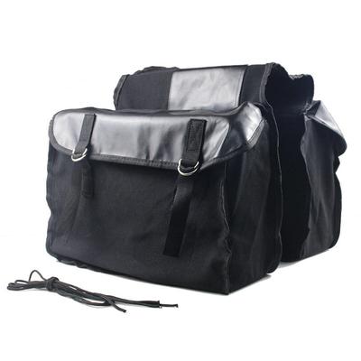 15.7'' Rear Seat Cargo Rack Carrier Bag Saddle Bag Bike Double Pannier Frame Canvas Bags Water Resistant for Cycling Accessories