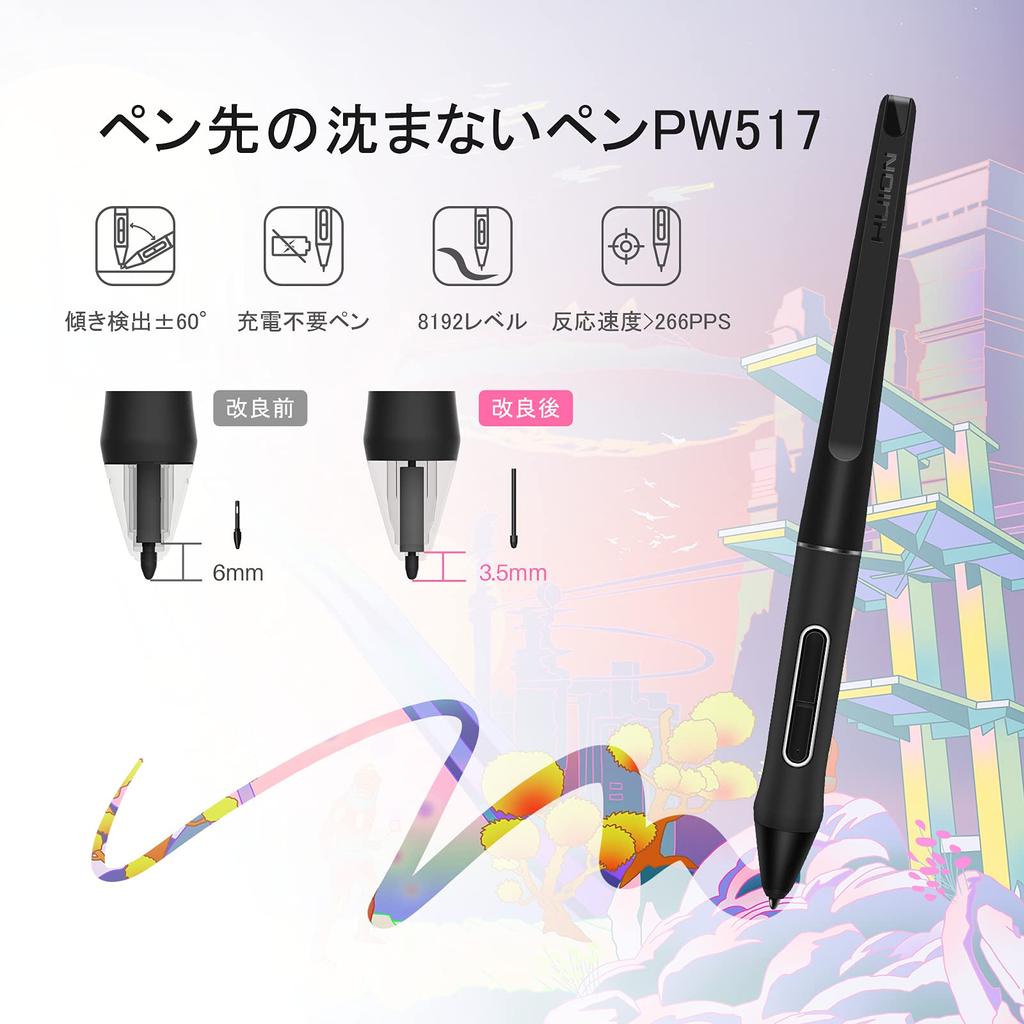 HUION Kamvas 24 Plus LCD Pen Tablet with QHD Resolution and Large Pen and Dedicated Stand 23.8-inch 2.5K Screen, Battery-Free PW517,