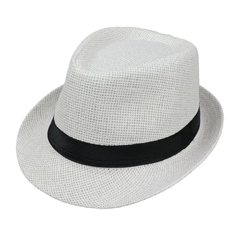 Summer Children's Hat Straw Hat Boys and Girls Baby Cap Manual Straw Summer Vacation Hat Parent-child for Sun Caps