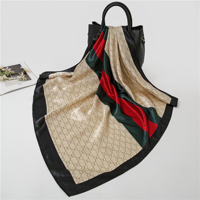 Women's Versatile Silk-Like Satin Scarf, Large Square Shawl for Spring & Autumn