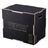 3 In 1 Plyometric Jump Box, 24/20/16 Inch Wooden Plyo Box, Platform & Jumping Agility Box, Anti-Slip Fitness Exercise Step Up Box for Home Gym