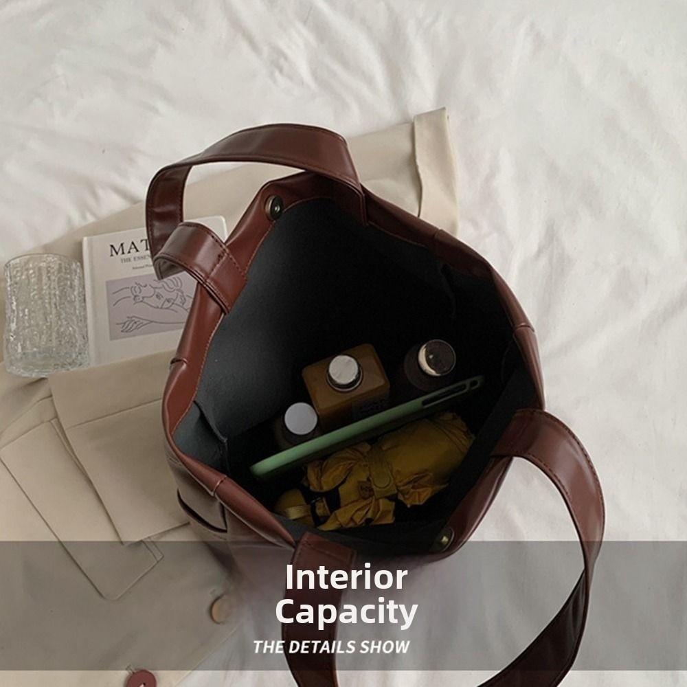 Vertical Square Large Capacity Handbag Magnetic Buckle Women's Commute Bag  College Student