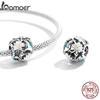 Bamoer Genuine 925 Sterling Silver Flower & Bird Charms Grain Rain Pendant Fit Women Snake Bracelet & Bangle Spring Jewelry Gift