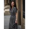 Sanpowa Women's Summer V-Neck A-Line Dress