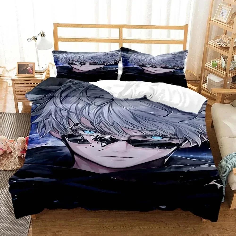 3D Print Anime Jujutsu Kaisen Gojo Satoru Comfortable Duvet Quilt Cover Pillowcase Bedding Set  Bedroom Decoration Home Textile
