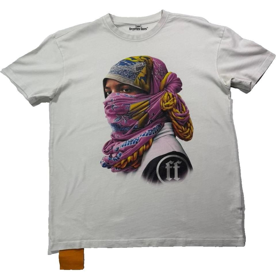 Forgotten  Faces  Rider  Oversized  White Unisex T-Shirt XXL