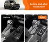For Toyota Land Cruiser FJ 2026-2028 RHD Carbon Fiber Texture Gear Shift Molding Trim Frame 2Pcs Auto Inner Decor Mod Parts