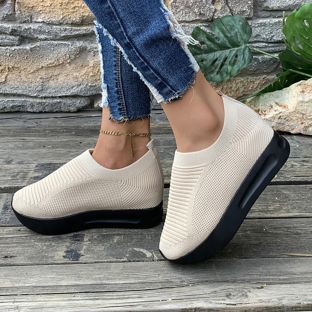 

Летние новые женские туфли из полой сетки, размер 42, повседневные женские туфли на толстой подошве с плетеным каблуком 42