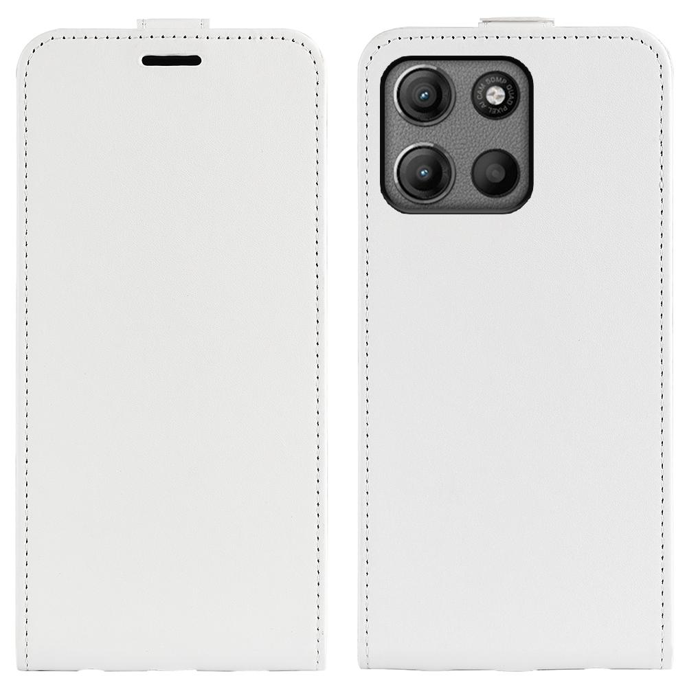 For Motorola Moto G15 4G Case with Card Slots Vertical Flip Leather Phone Cover