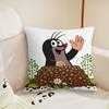 Animation Little MMole cushion cover Pillow Case Plush Fabric Soft Double Sided Print Sofa Cushion Cover Throw Pillow Covers