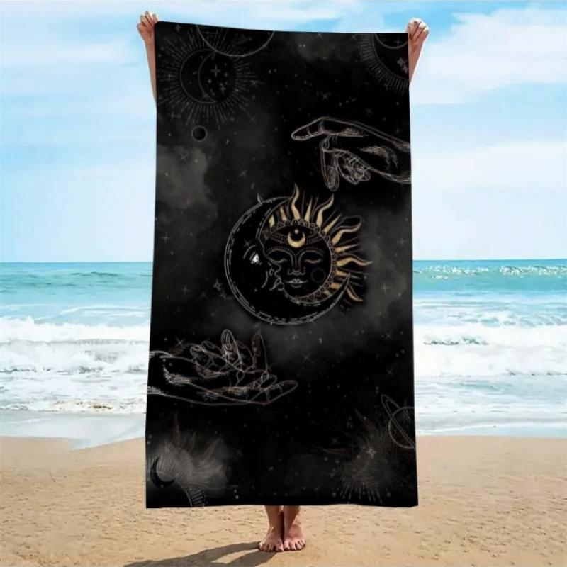 

Sun and Moon Totem Beach Towel, Quick-Drying, Comfortable for Swimming,Yoga, Travel, Bath, Christmas Gift for Family and Friends W40*H60(CM)
