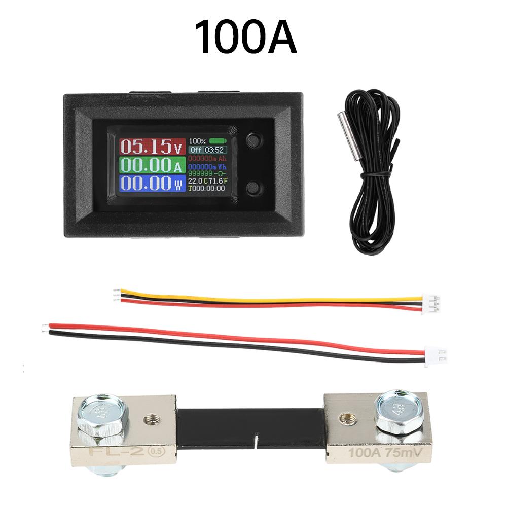 DC 4-30V 9 in 1 10A/50A /100A Voltmeter Ammeter Digital Voltage Current Power Energy Battery Electricity Test Meter Detector
