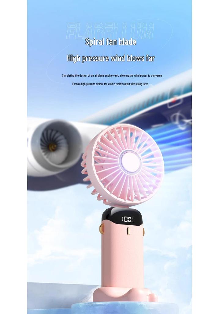 Rechargeable Foldable Quiet Fan with Strong Wind for Dorms and Bedsides
