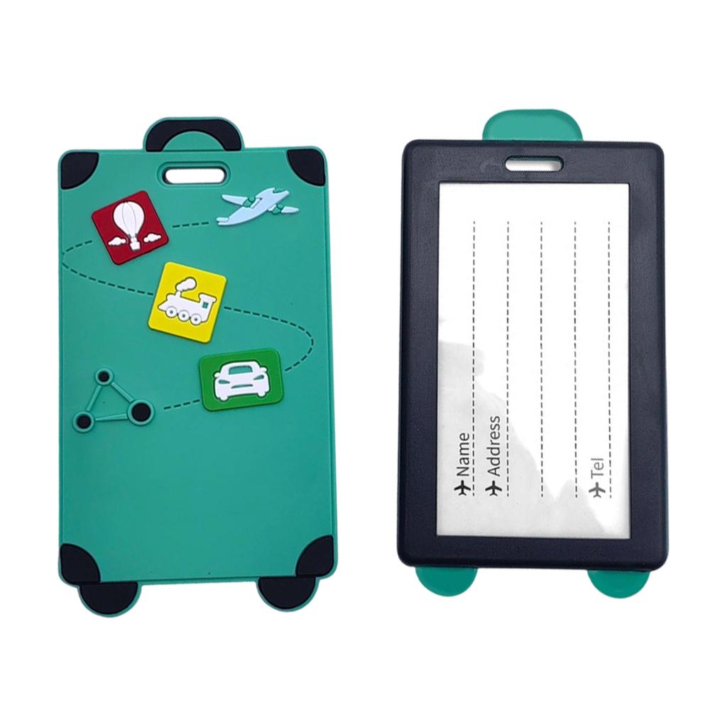 Soft Silicone Luggage Tag Durable Suitcase ID Tag with Clear Address Window and Secure Attachment for Travel Bags and Suitcases