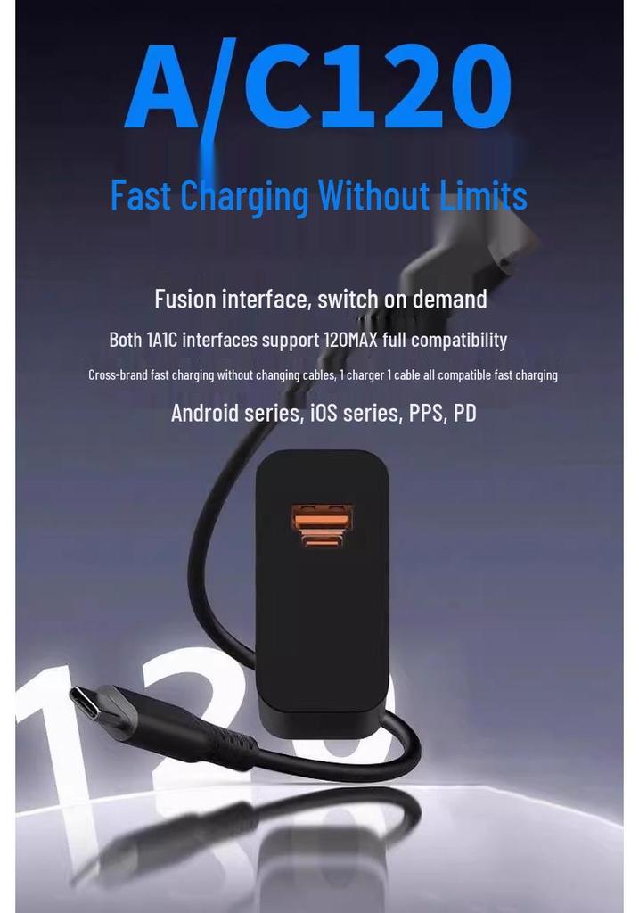 120W Galliumnitrid-Ladegerät für Huawei, Honor, Vivo, Realme, OPPO, OnePlus, Xiaomi