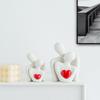 European Porcelain Figurine Sculpture Decor Heart-shaped Couple Ornament Room Bookshelf Heart-shaped Character Statue Handicraft