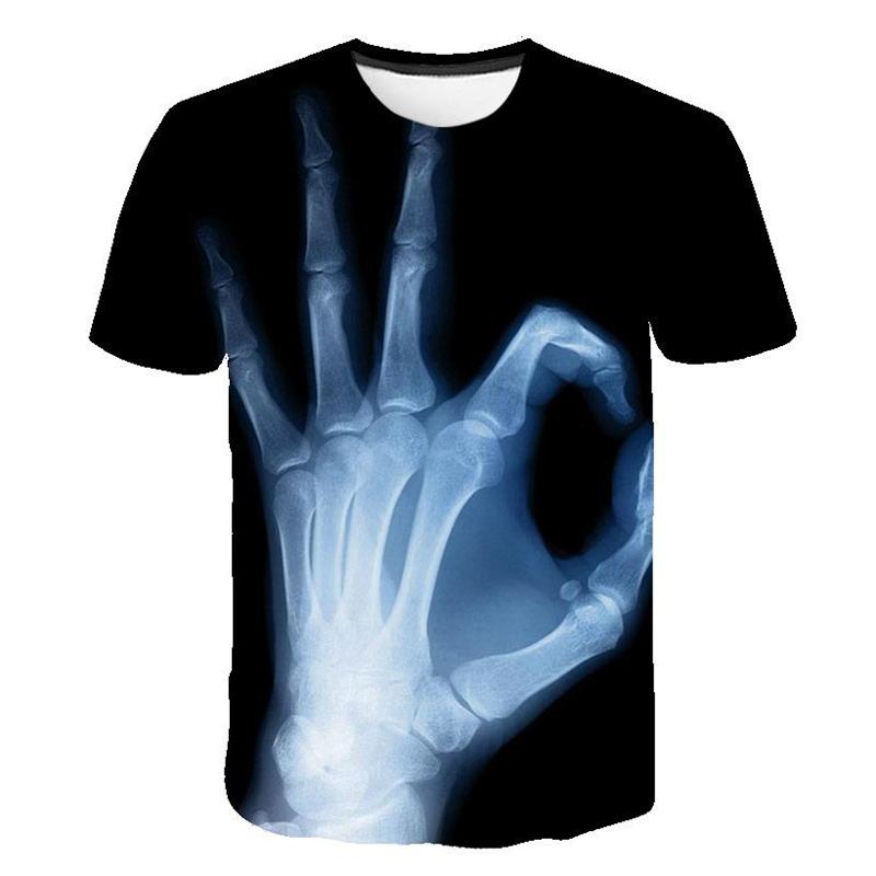 

Palm Graffiti Painting T-shirts Men s Clothing 3D Printed Design Round Neck Short Sleeve Tops Breathable Comfortable T-shirt XXS