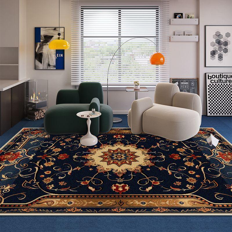 European Style Floral Design Living Room Rugs Room Decoration Aesthetic Cloakroom Luxury Carpet Soft Non-slip Sofa Table Mat