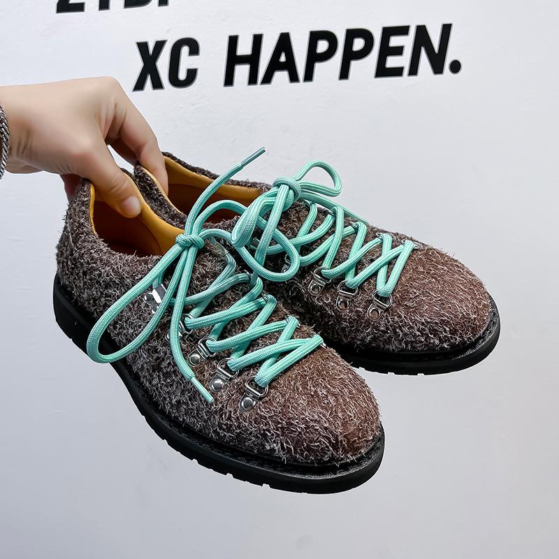 Pantofi Derby bărbați casual stil britanic stradă pantofi mici din piele bărbați 2024 nou negru pantofi cu vârf rotund val 66593-A