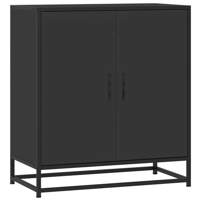 VidaXL Buffet noir 68x35x76 cm bois d'ingénierie et métal, armoire de rangement, meuble d'entrée, meuble d'appoint, meuble 848964