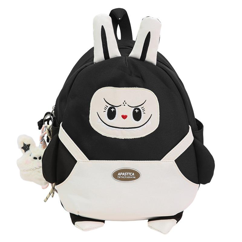 

School bag ugly cute funny student school bag super fire cute cartoon rab backpack 2025 new lightweight versatile backpack single package чорний
