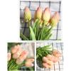 30 Pcs Artificial Tulip Flower Mini Real Touch Fake Flowers Wedding Bouquet Home Decorations for Mother Wife Girlfriend