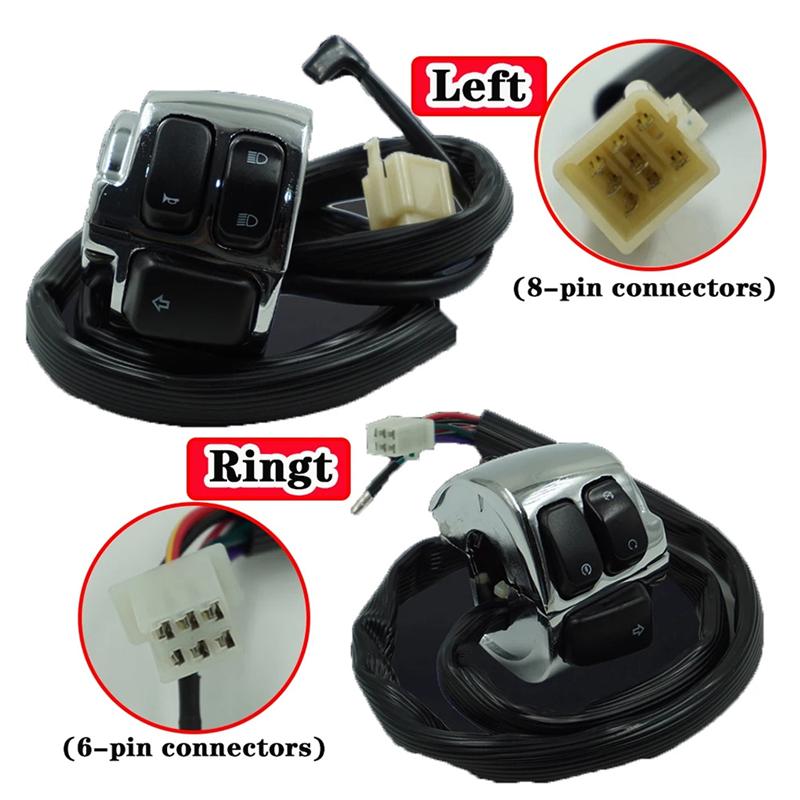 A51K-Motorcycle 1Inch 25Mm Handlebar Control Switch Harness Horn Turn Signal Light Switch For Sportster Dyna Softail