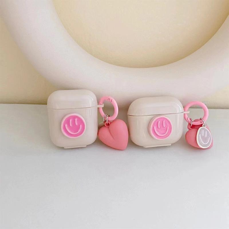 Suitable For Airpods Second Generation Girl Bluetooth Headset Cover Airpods Pro Third Generation Protective Case Smiley Face Love