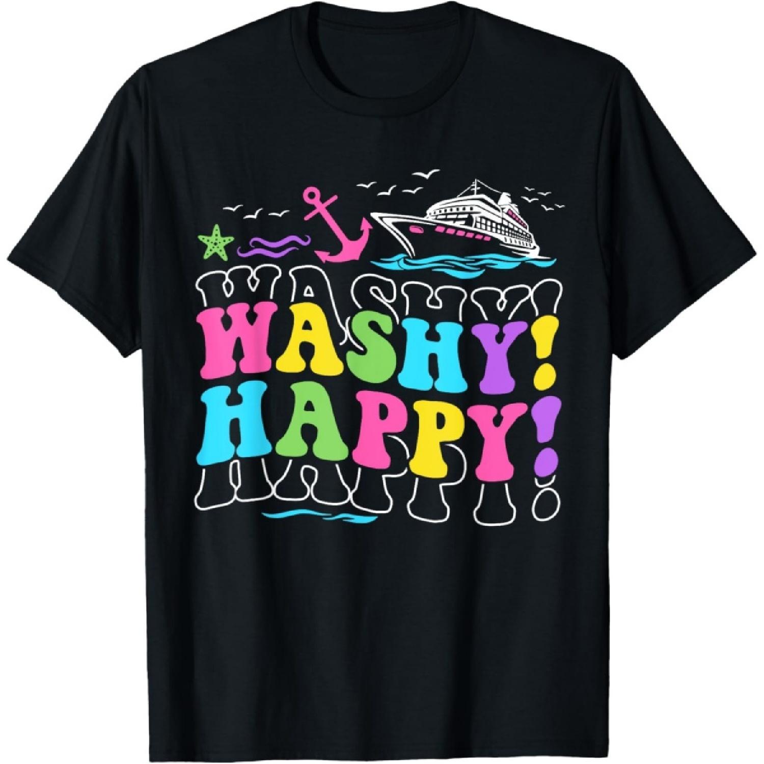 Washy Happy Traveling Beach Trip Ship Tour Cruising Summer T-Shirt(1) S
