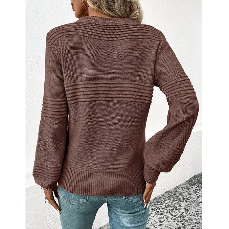 Autumn Long Sleeve Casual Pullover Women's Sweater Solid Round Neck Soft Warm Knitted Sweaters Women Winter Clothing Elegant Knitwears Tops 24705