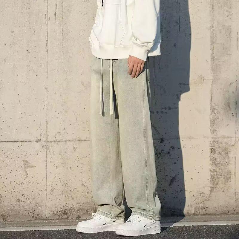 Men's Jeans Student Casual Pants High Street Straight Loose Wide Leg Baggy Jeans