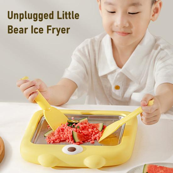 Manuelle Eismaschine, nicht elektrisch, Joghurt-Sorbet-Maker mit Schaber, tragbares, kinderfreundliches Dessert-Werkzeug für Familienspaß und umweltfreundlich