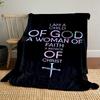 Faithful Woman Warrior Blanket DesignFlannel Blanket for Bedroom, Living Room, Sofa, and Nap