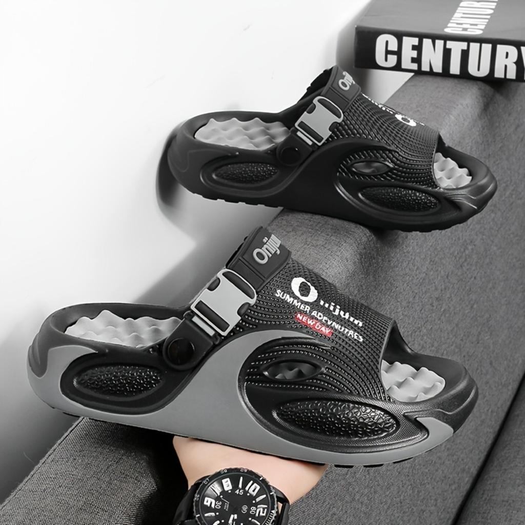 Summer Casual Men's and Women's Same Style Slippers, Thick Soled Massage, Lightweight and Breathable with One Foot, Outdoor Activity Slippers