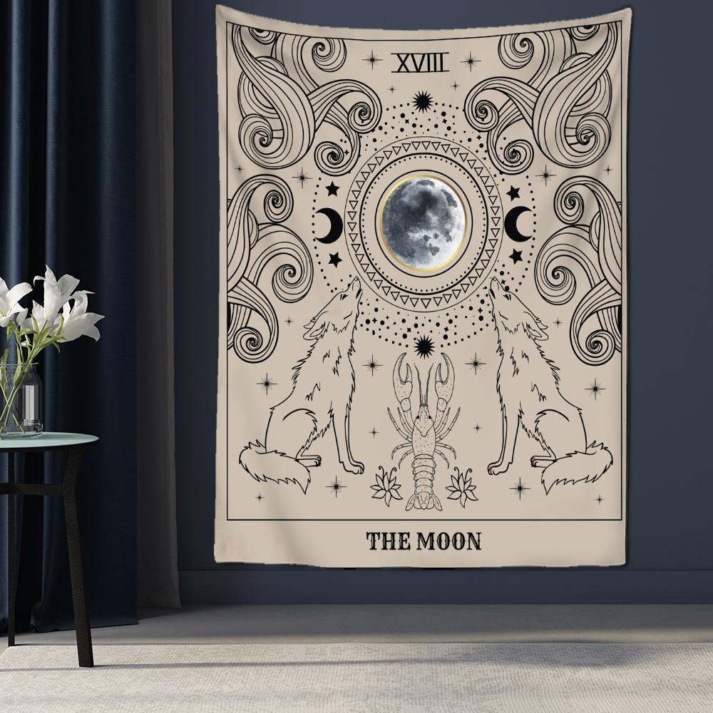 

Компас Звездное Небо Гобелен Таро Настенное Крепление Солнце Луна Хиппи Тапиз Колдовство Искусство Психоделический Домашний Декор 150x100 cm