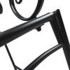 Metal Garden Bench Loveseat with Slatted Seat, Black
