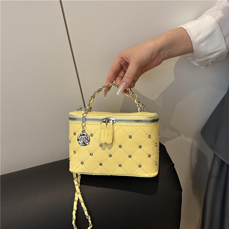 Fashion diamond chain small bag women's new high-end bright diamond box bag foreign style one shoulder messenger bag tide