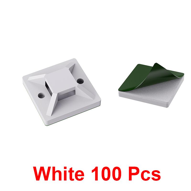 100Pcs Self Adhesive Cable Clips Cord Management Wire Holder Organizer Clamp Desk Tidy Cable Manager For Car Home Office Clips