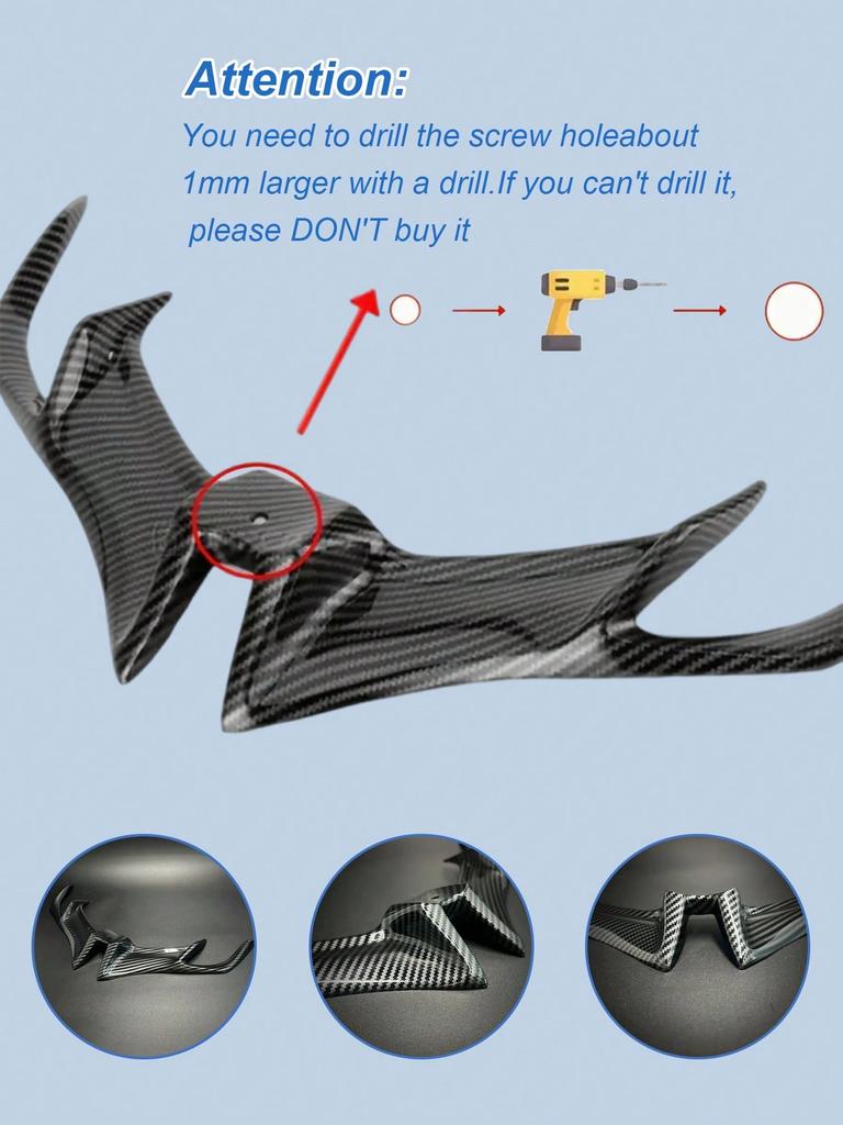 Divisor Delantero de Ala de Pato para Motocicleta, Spoiler de Labio de Aerodinámica ABS, Se Adapta a Suzuki/Honda/Yamaha/BMW/Triumph/Harley-Davidson, Rac