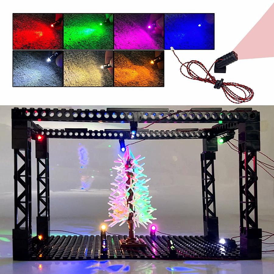 Remote Control Stage Lighting MOC Led Searchlight Light USB Powered  Multifunctional Lamp DIY Spotlight Building Block Toys