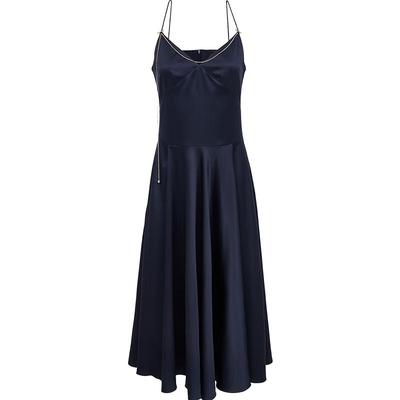 2025 Autumn Chain Embellished Slit Cami A-Line Midi Dress