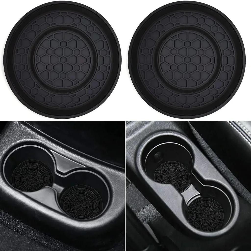 2-piece Anti Slip Mat, Car Coaster, Durable Car Cup Holder, Coaster, Universal, Dust-proof Auto Interior Anti-skid Cup Holders